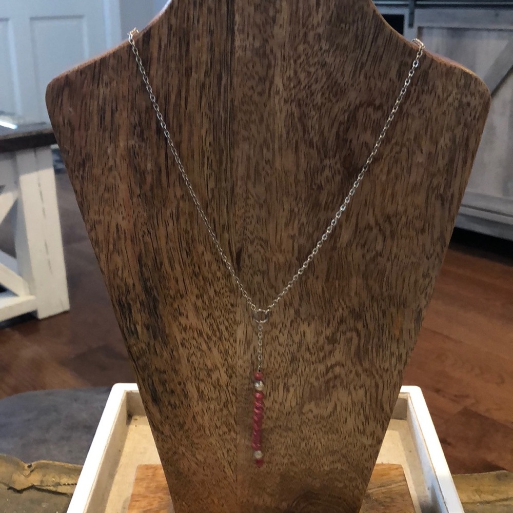 Bead for Life Red/Silver Shimmer Boho Necklace
